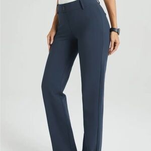Betabrand Dark Blue Straight Leg Pants